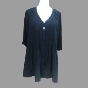 Style & Co Women's Button-Down Pintuck 3/4 Sleeve Top/Tunic/Blouse (Sz S)